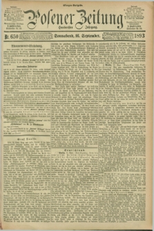 Posener Zeitung. Jg.100, Nr. 650 (16 September 1893) - Morgen=Ausgabe. + dod.