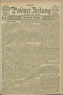Posener Zeitung. Jg.100, Nr. 678 (27 September 1893) - Mittag=Ausgabe.