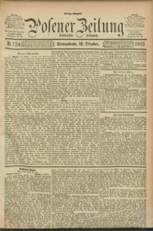 Posener Zeitung. Jg.100, Nr. 759 (28 Oktober 1893) - Mittag=Ausgabe.