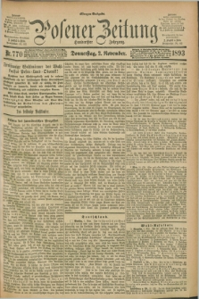 Posener Zeitung. Jg.100, Nr. 770 (2 November 1893) - Morgen=Ausgabe. + dod.