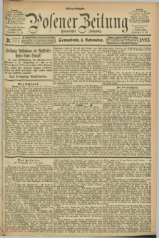 Posener Zeitung. Jg.100, Nr. 777 (4 November 1893) - Mittag=Ausgabe.