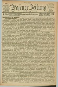 Posener Zeitung. Jg.100, Nr. 794 (11 November 1893) - Morgen=Ausgabe. + dod.