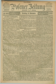 Posener Zeitung. Jg.100, Nr. 800 (14 November 1893) - Morgen=Ausgabe. + dod.