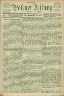 Posener Zeitung. Jg.100, Nr. 875 (14 Dezember 1893) - Morgen=Ausgabe. + dod.