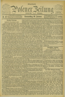 Posener Zeitung. Jg.101, Nr. 43 (18 Januar 1894) - Mittag=Ausgabe.