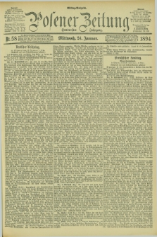 Posener Zeitung. Jg.101, Nr. 58 (24 Januar 1894) - Mittag=Ausgabe.