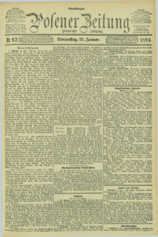 Posener Zeitung. Jg.101, Nr. 62 (25 Januar 1894) - Abend=Ausgabe.