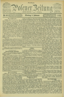 Posener Zeitung. Jg.101, Nr. 89 (5 Februar 1894) - Abend=Ausgabe.