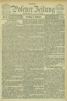 Posener Zeitung. Jg.101, Nr. 91 (6 Februar 1894) - Mittag=Ausgabe.