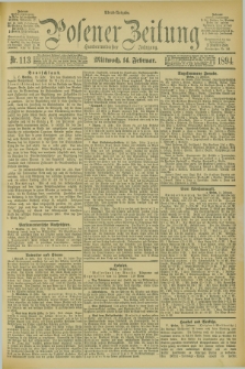Posener Zeitung. Jg.101, Nr. 113 (14 Februar 1894)