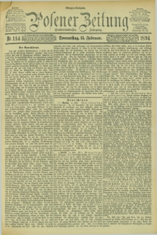 Posener Zeitung. Jg.101, Nr. 114 (15 Februar 1894)