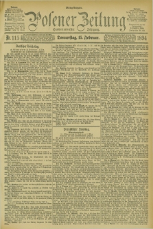 Posener Zeitung. Jg.101, Nr. 115 (15 Februar 1894)