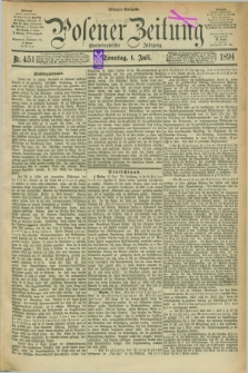 Posener Zeitung. Jg.101, Nr. 451 (1 Juli 1894) - Morgen=Ausgabe. + dod.
