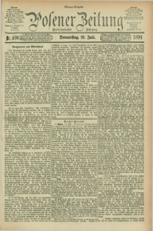Posener Zeitung. Jg.101, Nr. 496 (19 Juli 1894) - Morgen=Ausgabe. + dod.