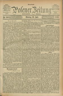 Posener Zeitung. Jg.101, Nr. 506 (23 Juli 1894) - Mittag=Ausgabe.
