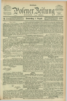 Posener Zeitung. Jg.101, Nr. 534 (2 August 1894) - Abend=Ausgabe.