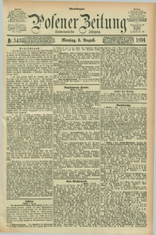 Posener Zeitung. Jg.101, Nr. 543 (6 August 1894) - Abend=Ausgabe.