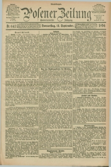 Posener Zeitung. Jg.101, Nr. 642 (13 September 1894) - Abend=Ausgabe.