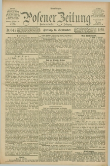 Posener Zeitung. Jg.101, Nr. 645 (14 September 1894) - Abend=Ausgabe.
