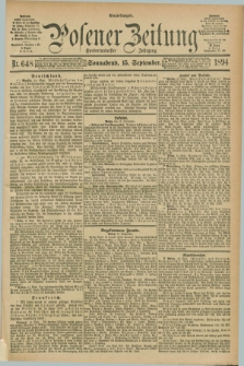 Posener Zeitung. Jg.101, Nr. 648 (15 September 1894) - Abend=Ausgabe.