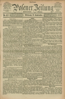 Posener Zeitung. Jg.101, Nr. 657 (19 September 1894) - Abend=Ausgabe.