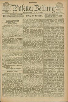 Posener Zeitung. Jg.101, Nr. 661 (21 September 1894) - Morgen=Ausgabe. + dod.