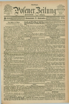 Posener Zeitung. Jg.101, Nr. 666 (22 September 1894) - Abend=Ausgabe.