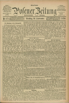 Posener Zeitung. Jg.101, Nr. 671 (25 September 1894) - Mittag=Ausgabe.