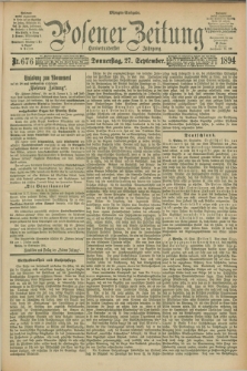 Posener Zeitung. Jg.101, Nr. 676 (27 September 1894) - Morgen=Ausgabe. + dod.