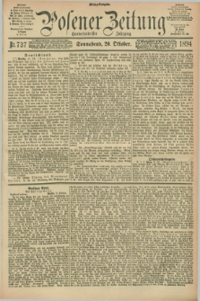 Posener Zeitung. Jg.101, Nr. 737 (20 Oktober 1894) - Mittag=Ausgabe.