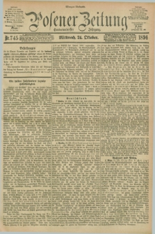 Posener Zeitung. Jg.101, Nr. 745 (24 Oktober 1894) - Morgen=Ausgabe. + dod.