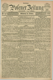 Posener Zeitung. Jg.101, Nr. 747 (24 Oktober 1894) - Abend=Ausgabe.