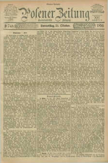 Posener Zeitung. Jg.101, Nr. 748 (25 Oktober 1894) - Morgen=Ausgabe. + dod.