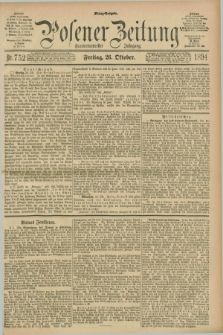 Posener Zeitung. Jg.101, Nr. 752 (26 Oktober 1894) - Mittag=Ausgabe.