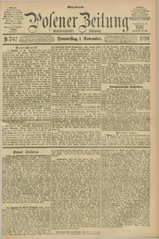 Posener Zeitung. Jg.101, Nr. 767 (1 November 1894) - Mittag=Ausgabe.
