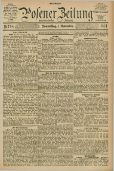 Posener Zeitung. Jg.101, Nr. 768 (1 November 1894) - Abend=Ausgabe.