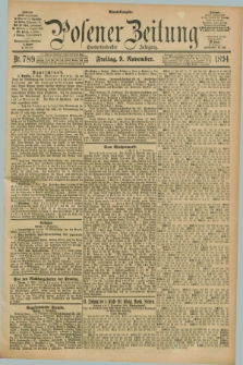 Posener Zeitung. Jg.101, Nr. 789 (9 November 1894) - Abend=Ausgabe.