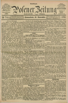 Posener Zeitung. Jg.101, Nr. 792 (10 November 1894) - Abend=Ausgabe.