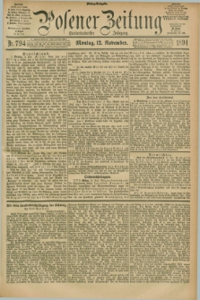 Posener Zeitung. Jg.101, Nr. 794 (12 November 1894) - Mittag=Ausgabe.