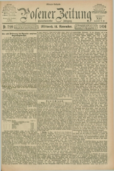Posener Zeitung. Jg.101, Nr. 799 (14 November 1894) - Morgen=Ausgabe. + dod.