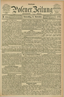 Posener Zeitung. Jg.101, Nr. 804 (15 November 1894) - Abend=Ausgabe.