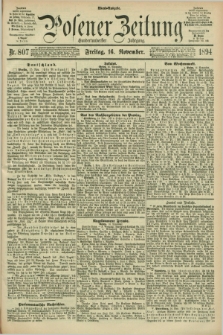 Posener Zeitung. Jg.101, Nr. 807 (16 November 1894) - Abend=Ausgabe.