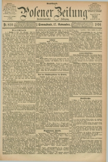 Posener Zeitung. Jg.101, Nr. 810 (17 November 1894) - Abend=Ausgabe.