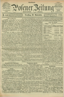 Posener Zeitung. Jg.101, Nr. 816 (20 November 1894) - Abend=Ausgabe.