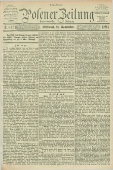 Posener Zeitung. Jg.101, Nr. 817 (21 November 1894) - Morgen=Ausgabe. + dod.
