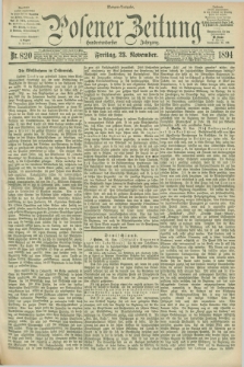 Posener Zeitung. Jg.101, Nr. 820 (23 November 1894) - Morgen=Ausgabe. + dod.