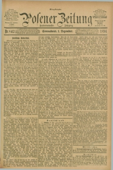 Posener Zeitung. Jg.101, Nr. 842 (1 Dezember 1894) - Mittag=Ausgabe.