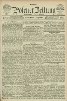 Posener Zeitung. Jg.101, Nr. 843 (1 Dezember 1894) - Abend=Ausgabe.