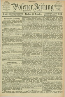 Posener Zeitung. Jg.101, Nr. 883 (18 Dezember 1894) - Morgen=Ausgabe. + dod.