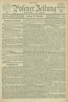 Posener Zeitung. Jg.101, Nr. 903 (28 Dezember 1894) - Morgen=Ausgabe. + dod.